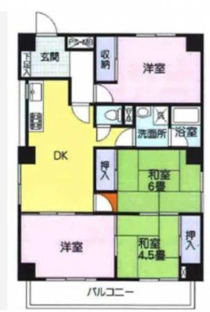 八王子市八幡町、マンションの間取り画像です