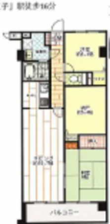八王子市台町、マンションの間取り画像です