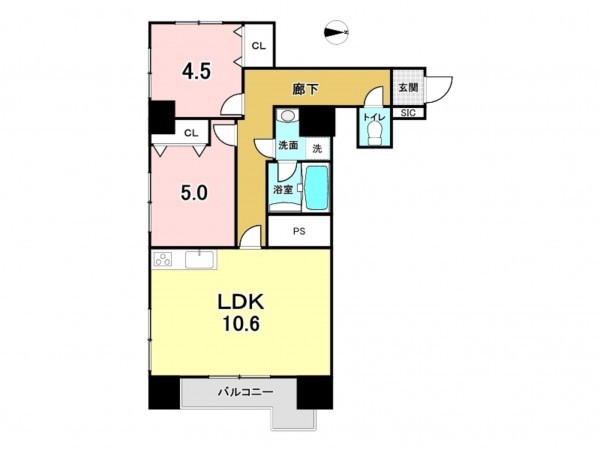 八王子市南町、マンションの間取り画像です