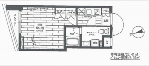 八王子市新町、マンションの間取り画像です