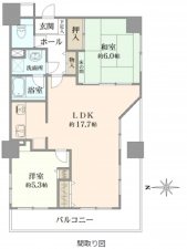 八王子市八木町、マンションの間取り画像です