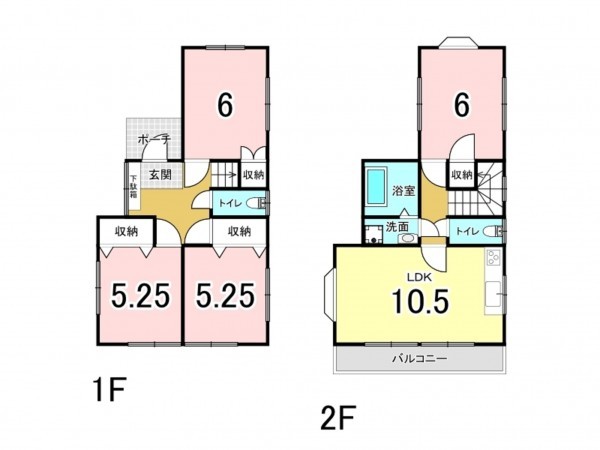 八王子市散田町、中古一戸建ての間取り画像です