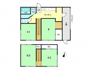 八王子市本町、中古一戸建ての間取り画像です