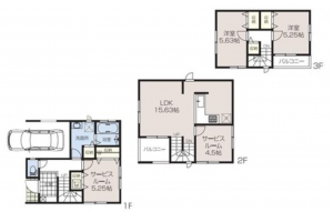 八王子市本町、中古一戸建ての間取り画像です