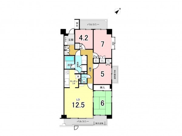 八王子市千人町、マンションの間取り画像です