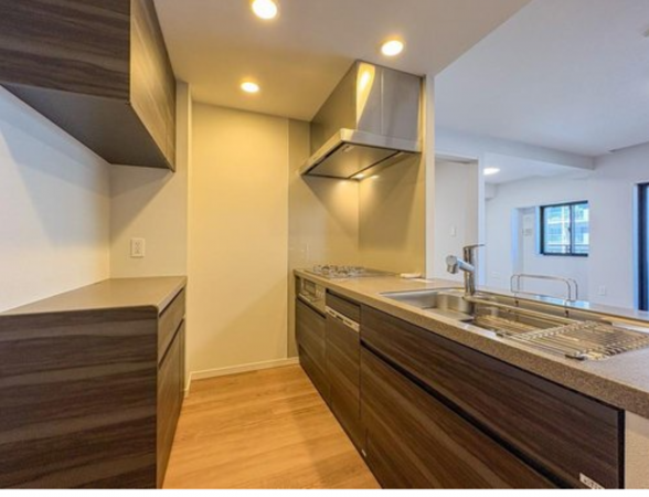 八王子市旭町、マンションのキッチン画像です