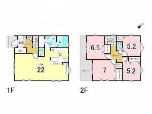八王子市緑町、新築一戸建ての間取り画像です