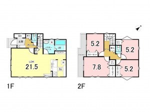 八王子市緑町、新築一戸建ての間取り画像です