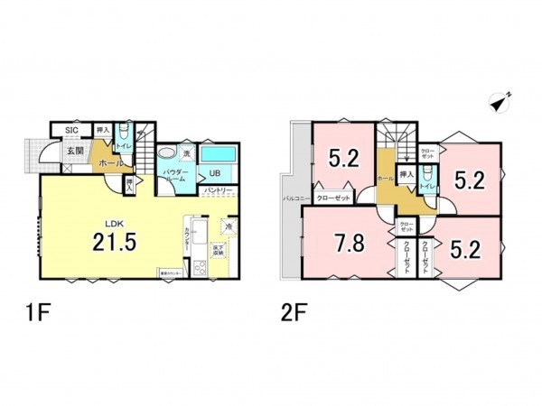 八王子市緑町、新築一戸建ての間取り画像です