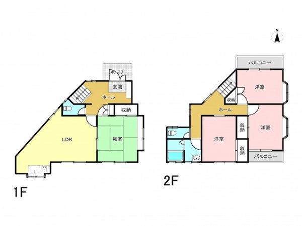 八王子市北野町、中古一戸建ての間取り画像です