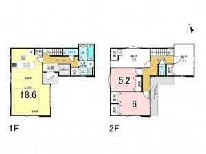 八王子市並木町、新築一戸建ての間取り画像です