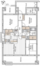 八王子市散田町、マンションの間取り画像です