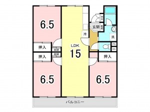 八王子市散田町、マンションの間取り画像です