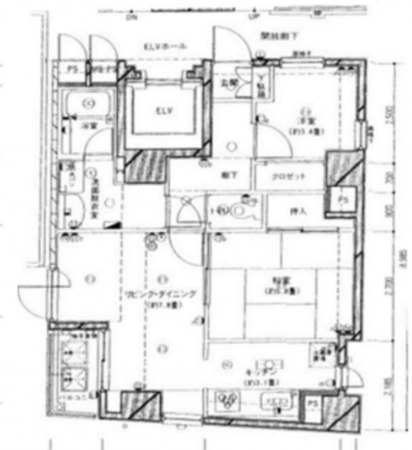 八王子市台町、マンションの間取り画像です