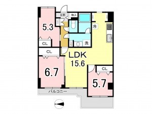 八王子市追分町、マンションの間取り画像です