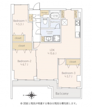 八王子市追分町、マンションの間取り画像です