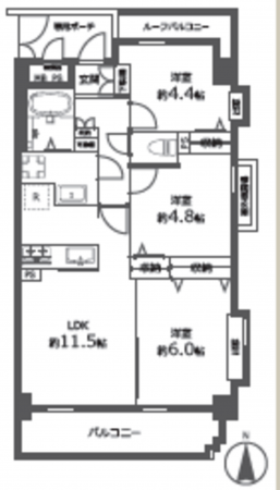 八王子市子安町、マンションの間取り画像です