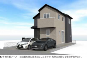 八王子市散田町、新築一戸建ての外観画像です