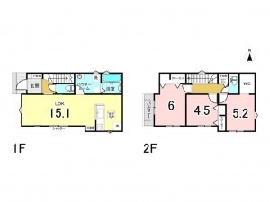 八王子市散田町、新築一戸建ての間取り画像です