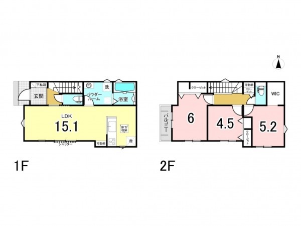 八王子市散田町、新築一戸建ての間取り画像です
