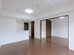 八王子市散田町、マンションの居間画像です