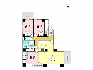 八王子市並木町、マンションの間取り画像です