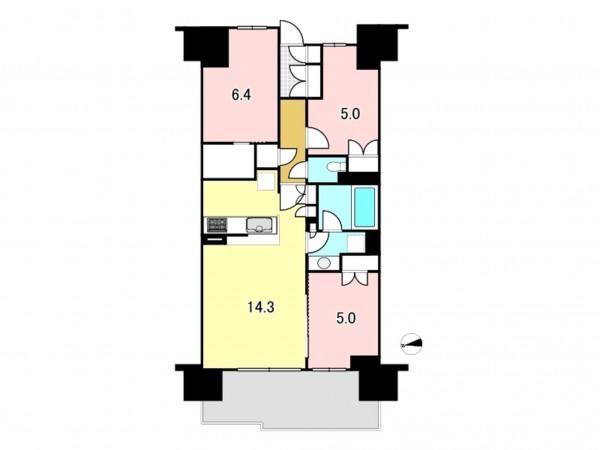 八王子市八幡町、マンションの間取り画像です