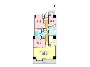 八王子市散田町、マンションの間取り画像です