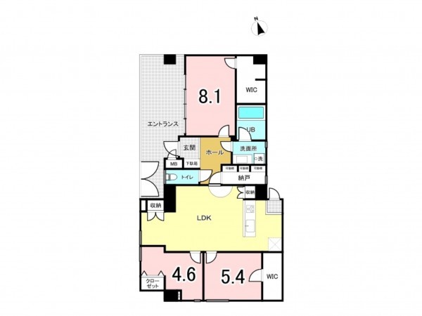八王子市南町、マンションの間取り画像です