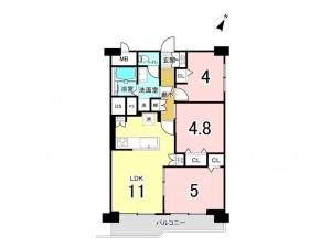 八王子市散田町、マンションの間取り画像です