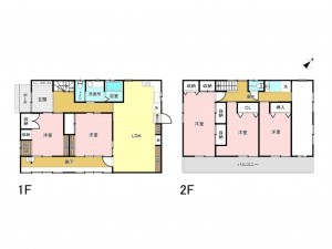 八王子市散田町、中古一戸建ての間取り画像です