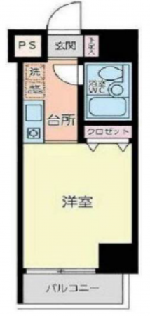 八王子市千人町、マンションの間取り画像です