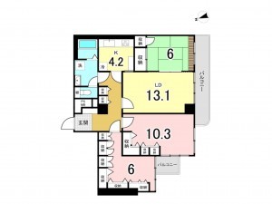 八王子市元横山町、マンションの間取り画像です