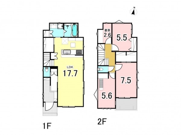八王子市緑町、新築一戸建ての間取り画像です