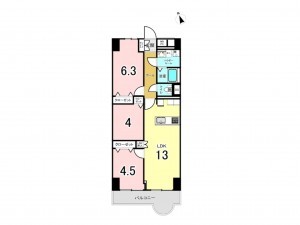 八王子市明神町、マンションの間取り画像です