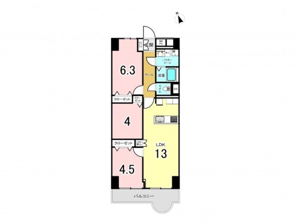 八王子市明神町、マンションの間取り画像です