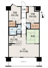 八王子市台町、マンションの間取り画像です
