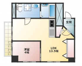 八王子市散田町、マンションの間取り画像です