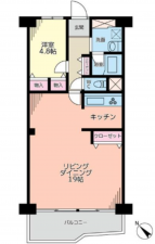 八王子市北野町、マンションの間取り画像です