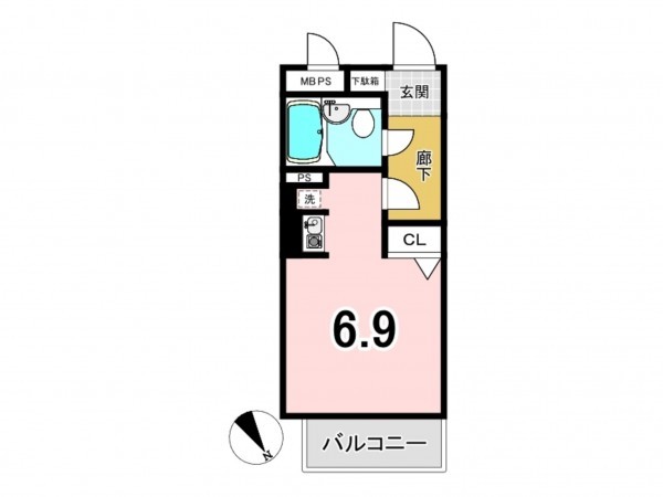 八王子市山田町、マンションの間取り画像です