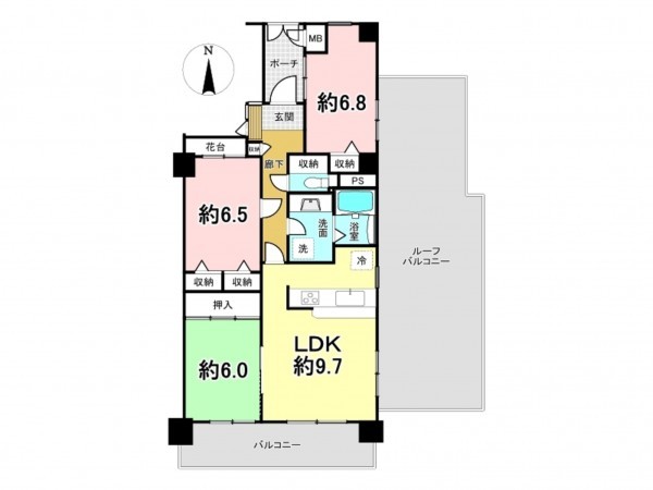八王子市追分町、マンションの間取り画像です