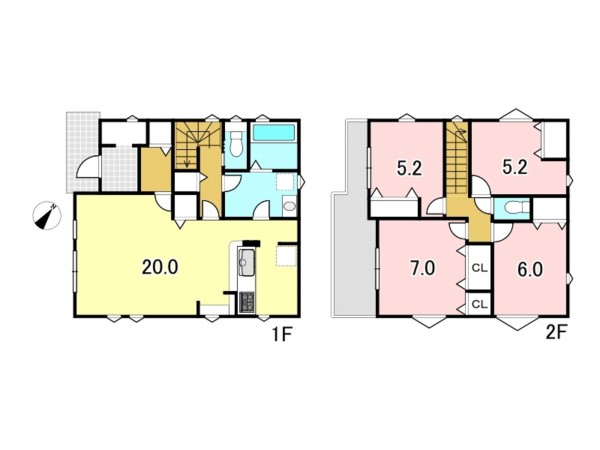 八王子市散田町、新築一戸建ての間取り画像です