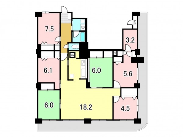八王子市台町、マンションの間取り画像です