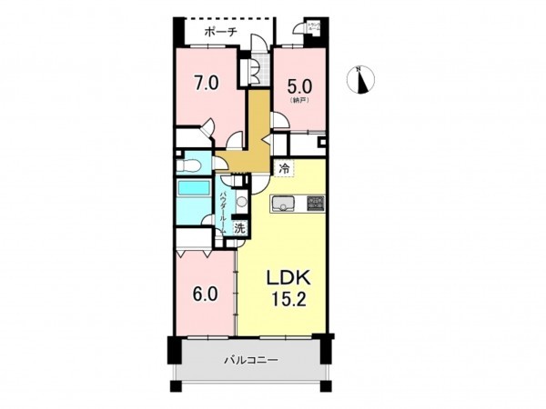 八王子市横山町、マンションの間取り画像です