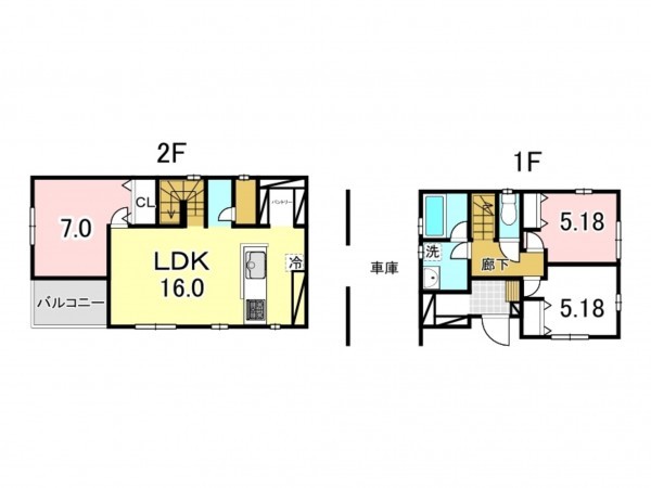 八王子市元横山町、中古一戸建ての間取り画像です
