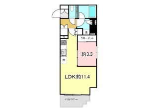 八王子市中町、マンションの間取り画像です