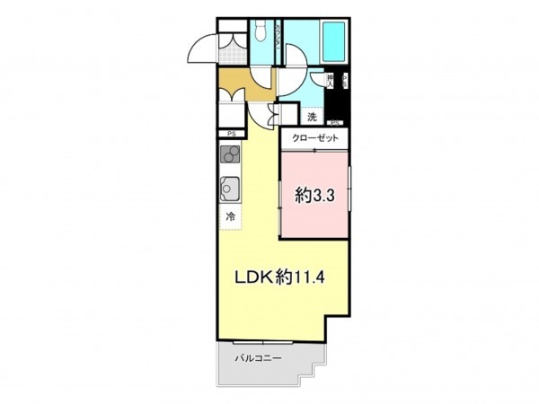 八王子市中町、マンションの間取り画像です
