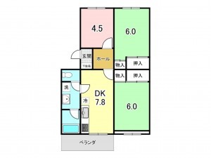 八王子市明神町、マンションの間取り画像です