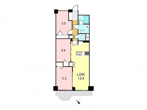 八王子市明神町、マンションの間取り画像です
