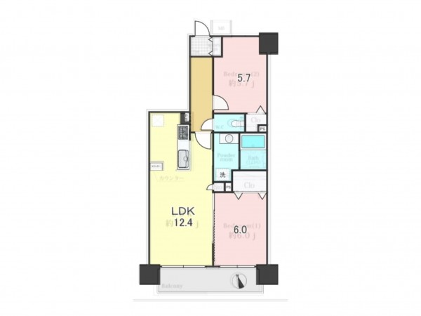 八王子市八日町、マンションの間取り画像です